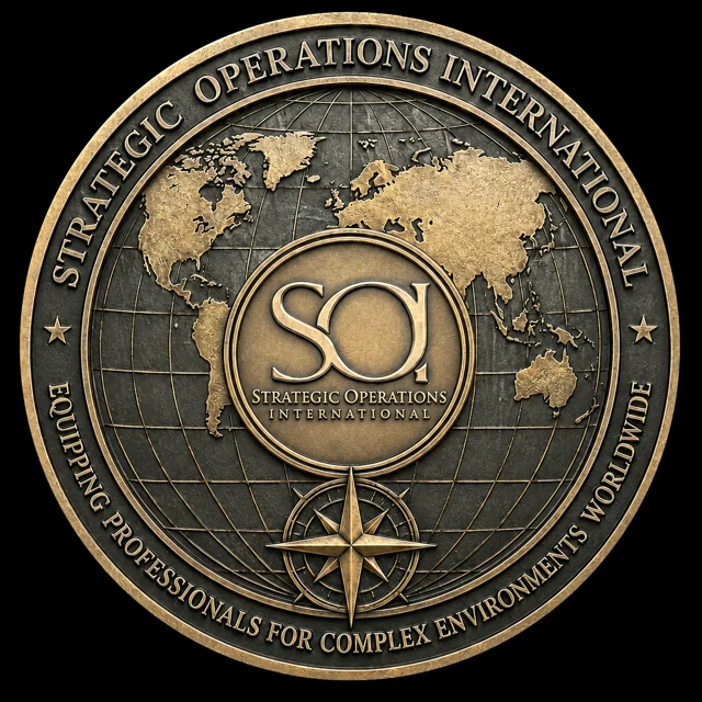 Strategic Operations International gold and black coin logo